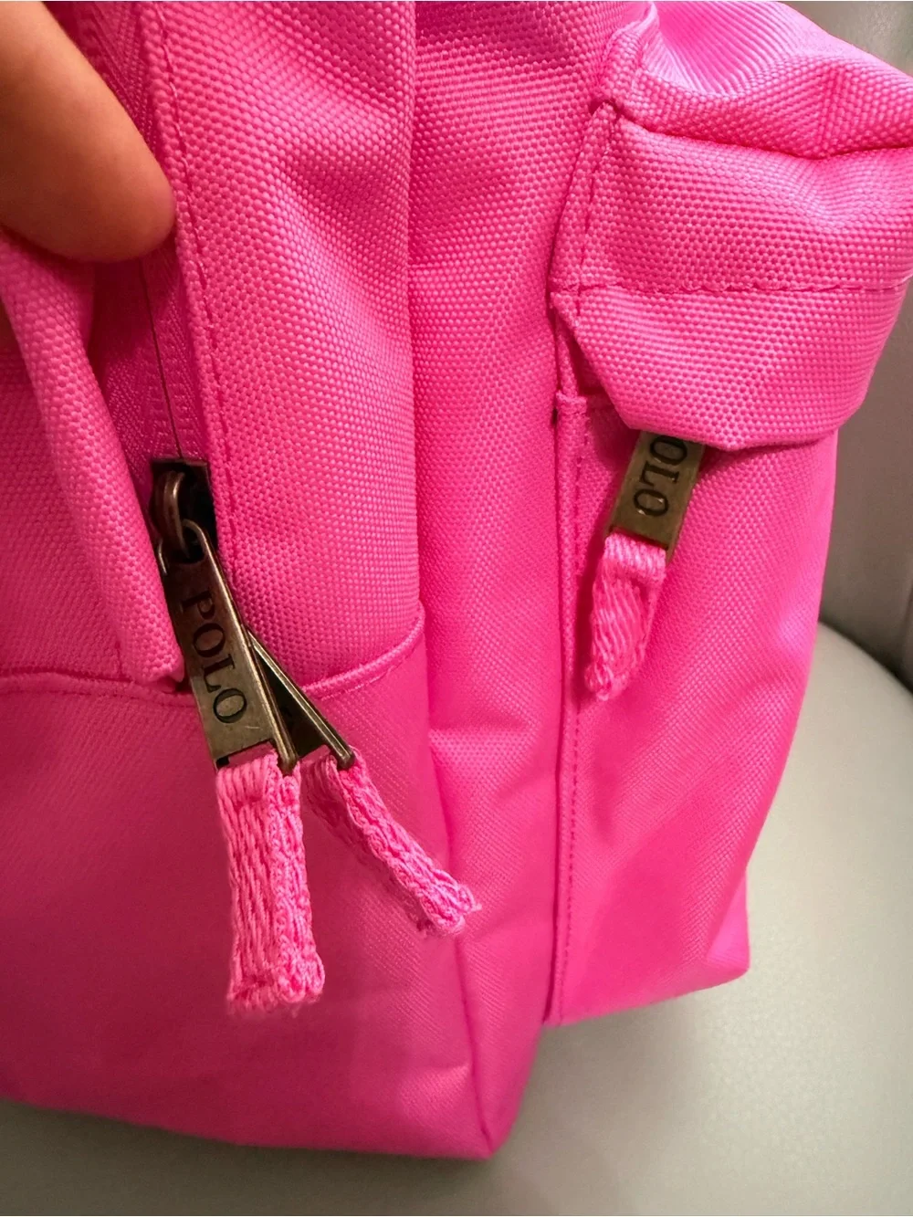 Polo Ralph Lauren Bear Baja Pink School College Travel Bagpack 17.75”H